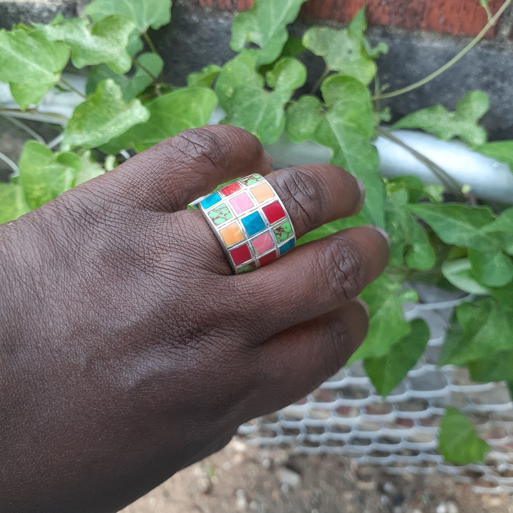 Multi Stone Square Ring - Picture 5 of 5